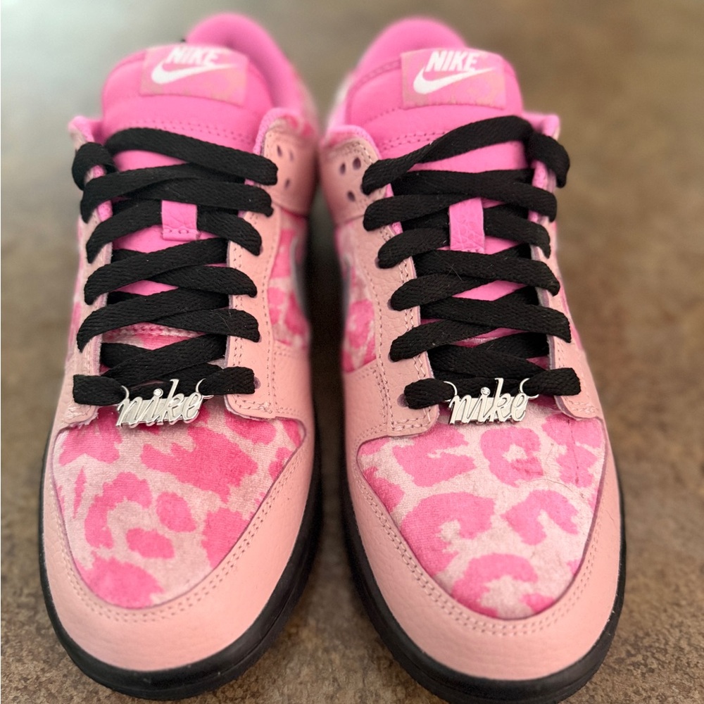 Nike Pink and Black Leopard Sneakers